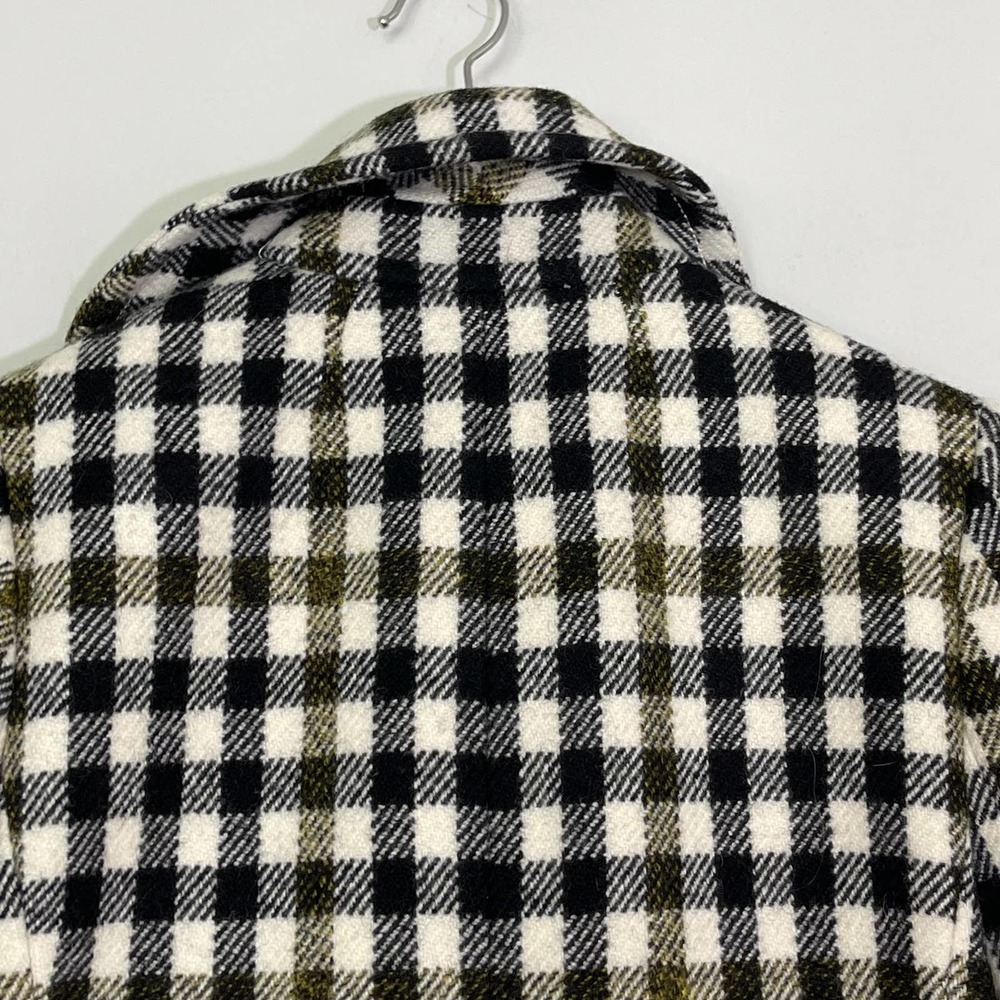 J. CREW | COAT MIDI PLAID BLACK CREAM WOOL SIZE 0 - Picture 7 of 11